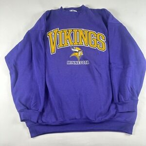 Vintage Minnesota‎ Vikings Purple Logo Athletic Sweatshirt Mens 2XL XXL